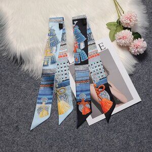 One pair（2 piece）of Real mulberry silk with armored warrior silk scarf #ZS35